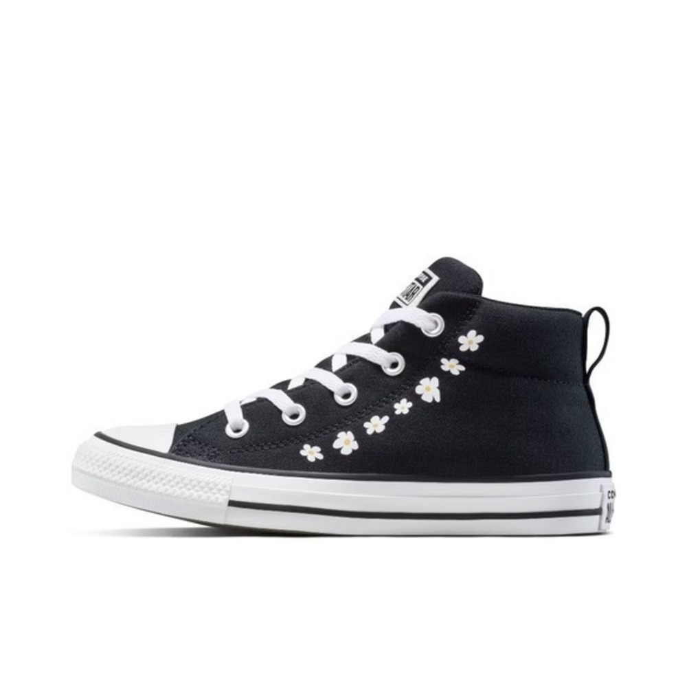 Converse Chuck Taylor All Star Street Sneaker Women's 9 M7 Mid-Top Black Flowers - Picture 5 of 8